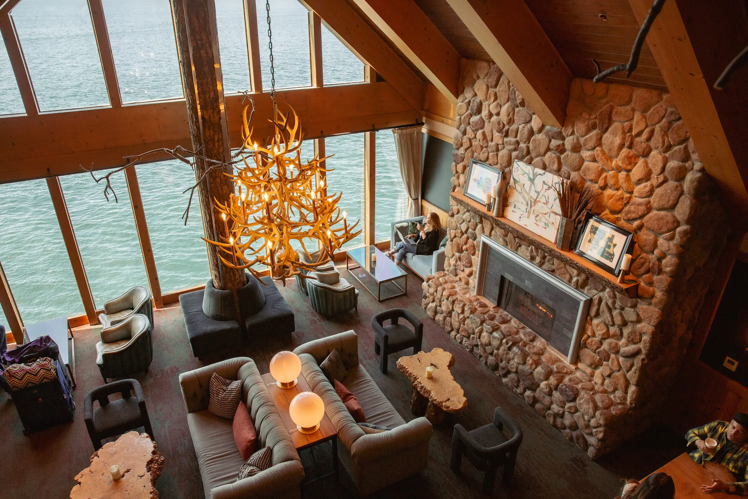 View of the lounge area from overhead at Edgewater