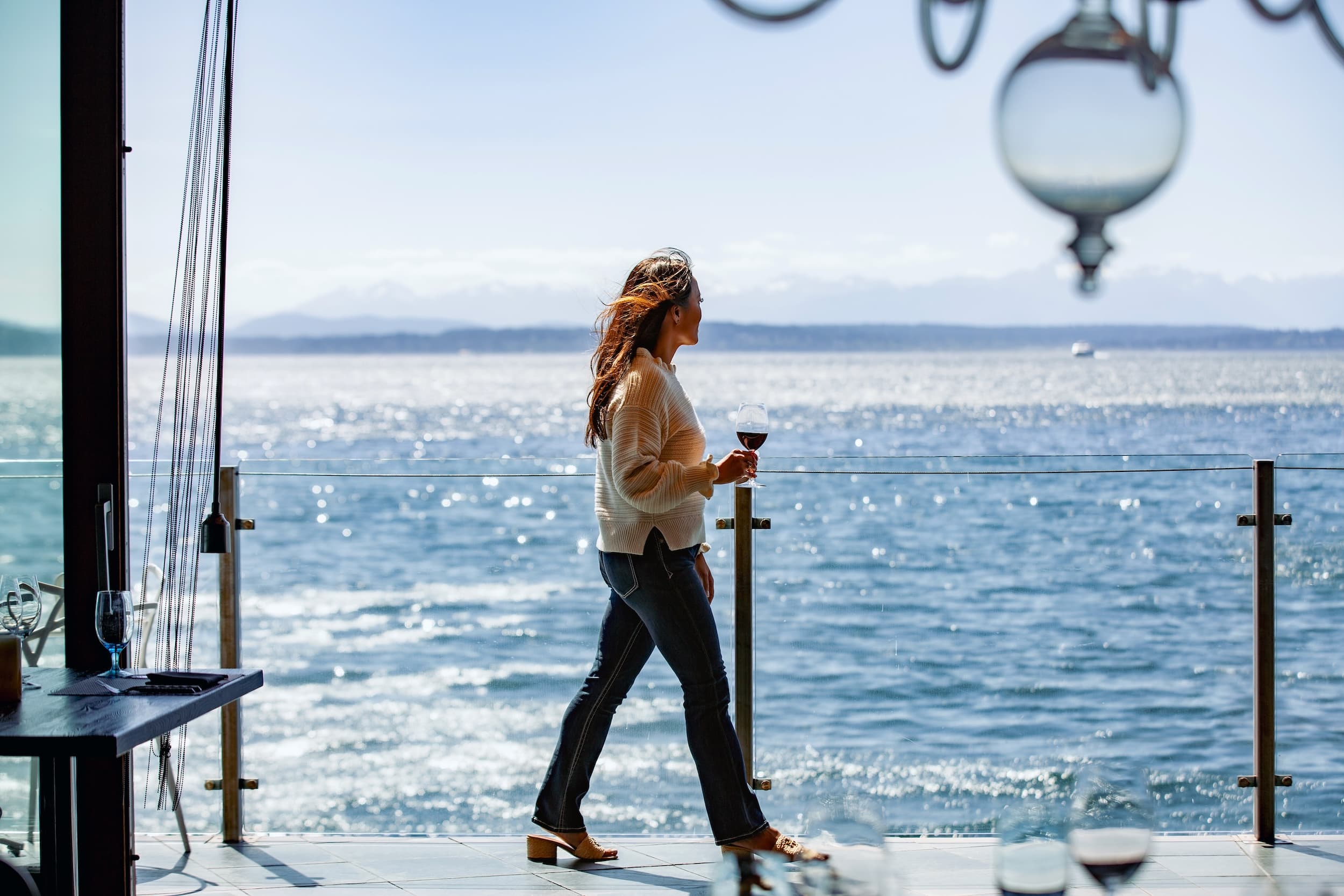 Woman holding a glass of wine