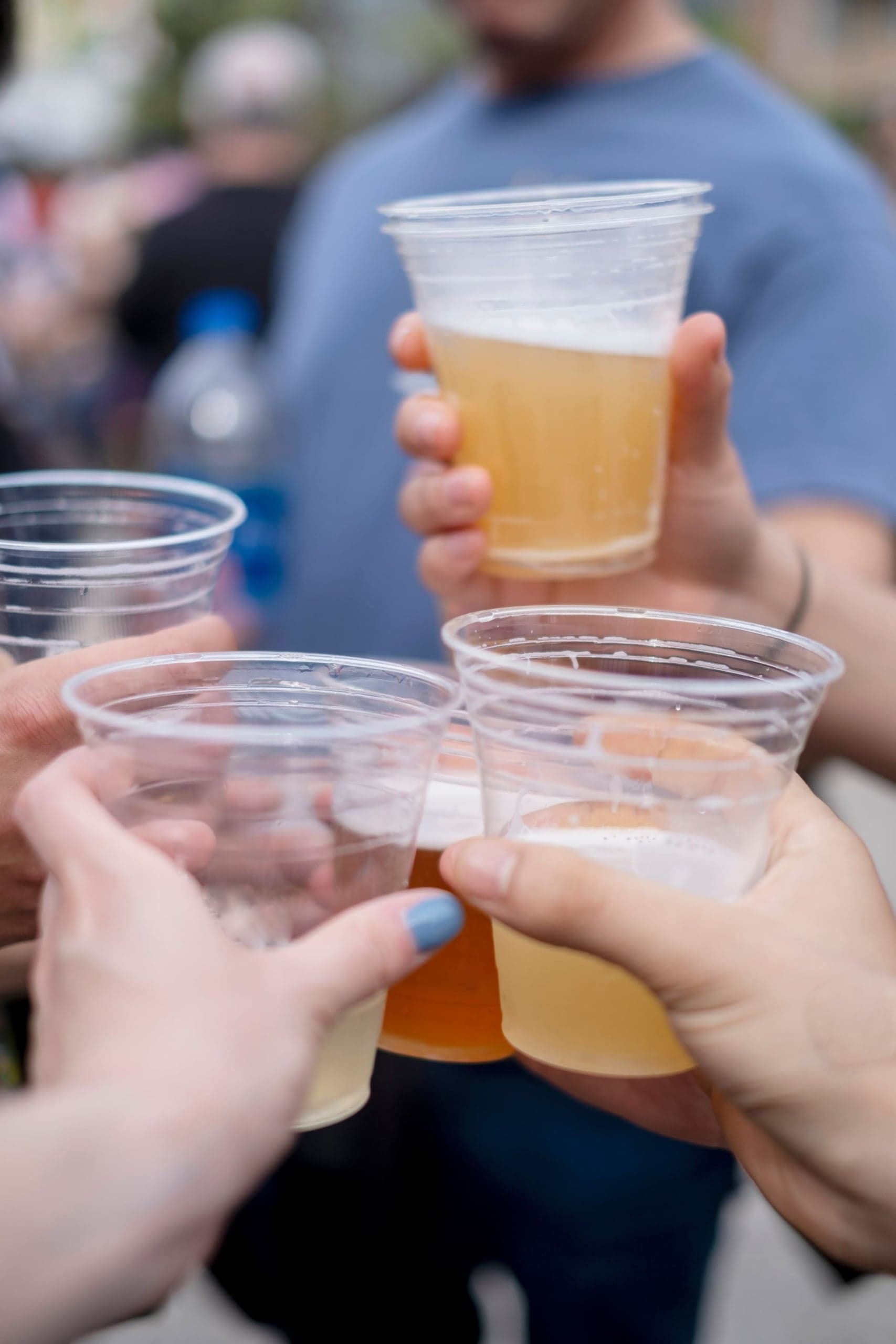 A group of people having beers