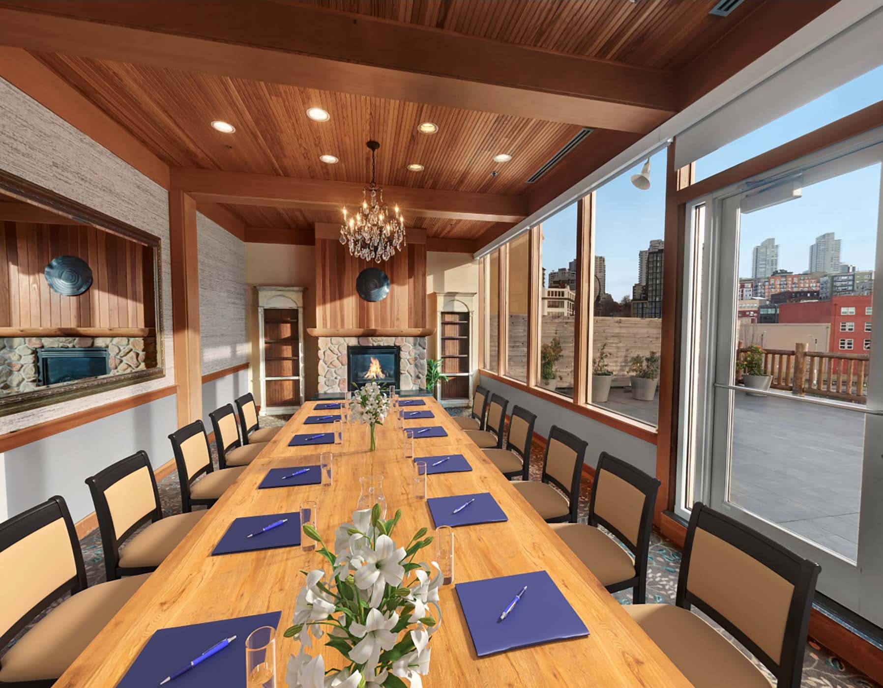The Terrace Room Boardroom set for a function at Edgewater